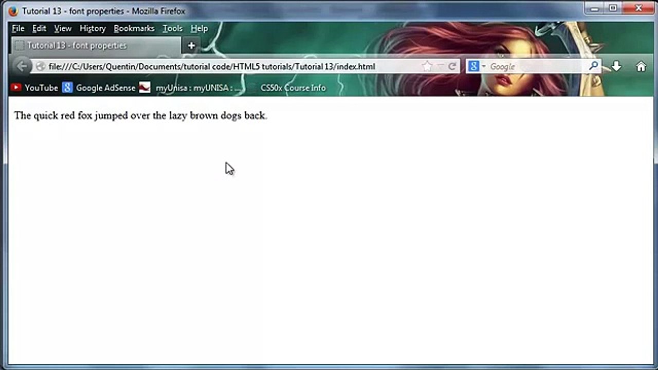 HTML5 and CSS3 beginners tutorial 13 - font properties
