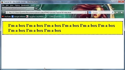 HTML5 and CSS3 beginners tutorial 16 - box model, border