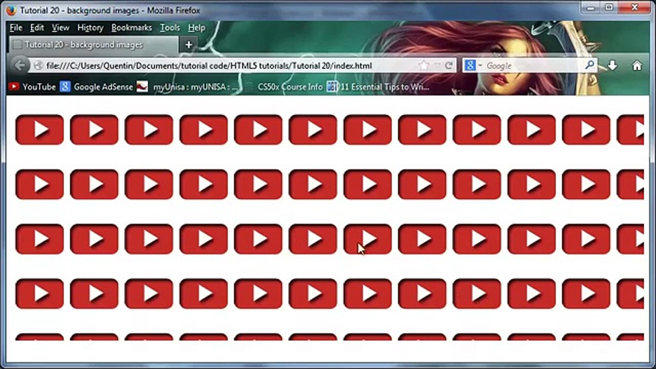 HTML5 and CSS3 beginners tutorial 20 - background images