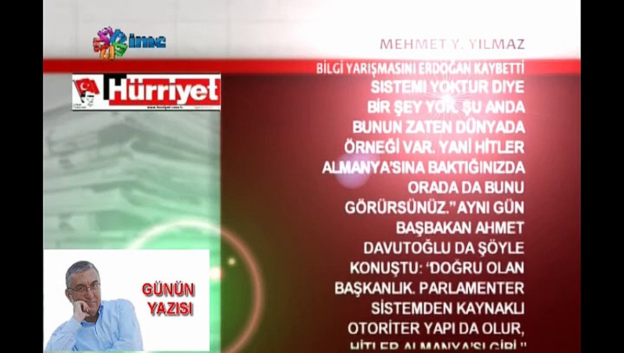MEHMET Y. YILMAZ HÜRRIYET BILGI YARISMASINI ERDOGAN KAYBETTI