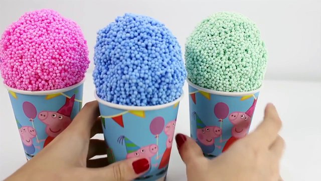 Peppa Pig Foam clay Surprise Eggs Ice Cream cups Disney Princess Thomas Spongebob