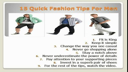 15 Quick Fashion Tips For Men