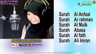 Recitation Of Al Quran By Indonesian Qariah Maghrifah Hussain Surah Al Anfaal Ar Rahman Al Mulk Abasa Al Fath Ali Imran