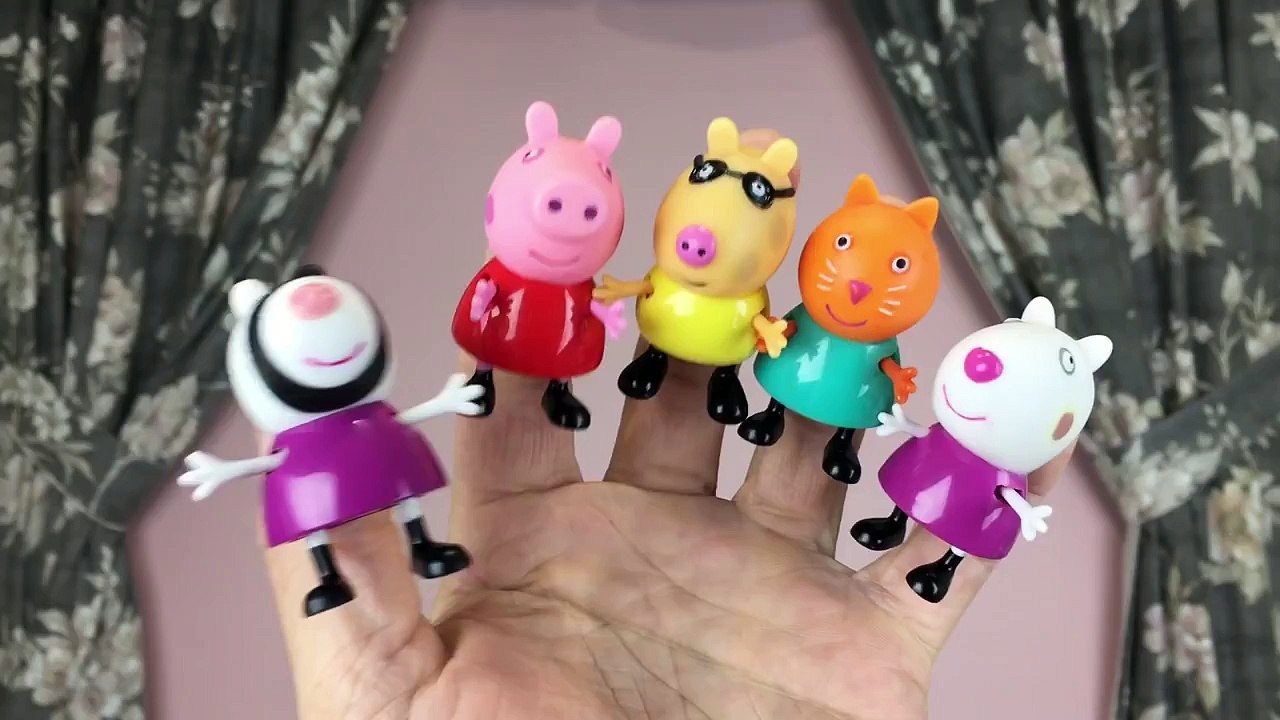 Peppa Pig Friends Finger Family Nursery Rhyme Suzy Sheep Peppa Pig Candy Cat Zoe Zebra Pedro Pony