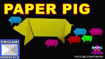 origami animal Pig how to make Paper Folding instructions For Kids F2BOOK Video 88