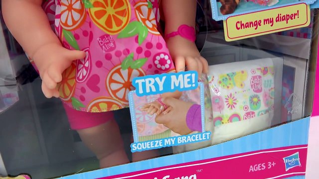 Baby Alive Super Snacks Snackin Sara Poops Wets Diaper Feed Doh Food Doll Toy Play Vide