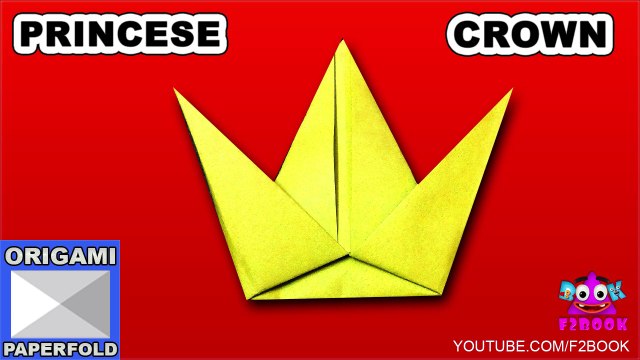 Origami Kids Instructions - How to make a Crown F2BOOK Video 83