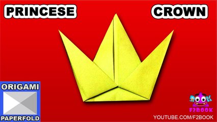 Origami Kids Instructions - How to make a Crown F2BOOK Video 83