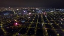 Drone flying over NYE Fireworks in Lima, Peru - Impressive Footage!