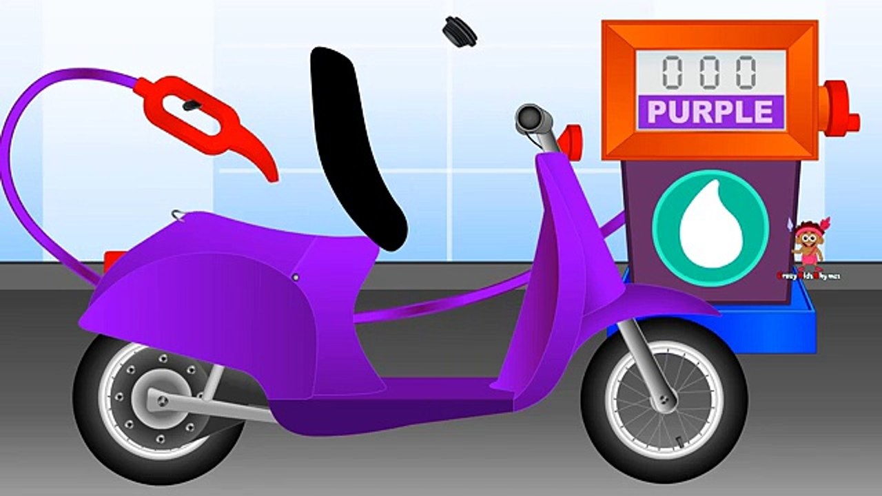 Colors for Children to Learn with Petrol Bunk Bike - Colours for Kids to Learn - Learning Videos