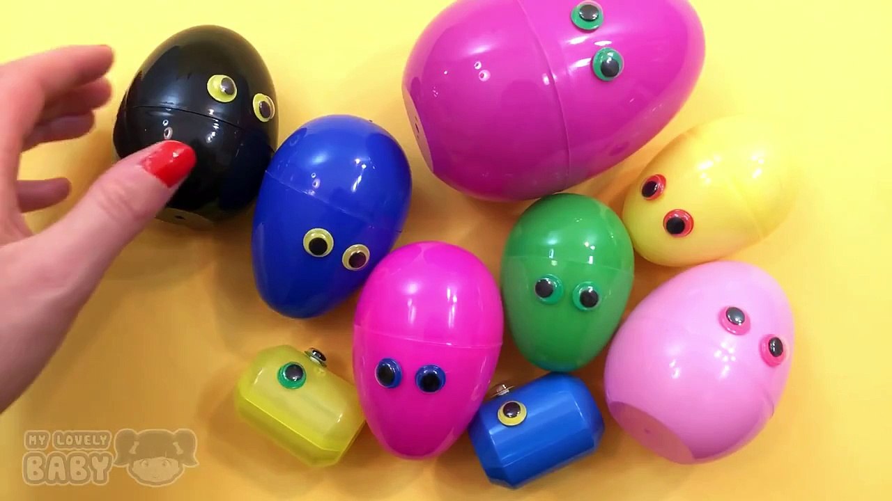 Anna Opening 10 Face Surprise Eggs with Peppa Pig Disney Frozen Smurf and Minnie Mouse Toys Frozen