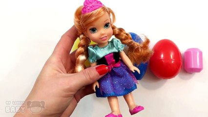 lesson Disney Frozen Anna Baby Doll Hello Kitty Surprise Toys Learn Sizes w/ Surprise Eggs egg