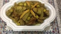 تحضير طاجين اللحم بالقنارية و الزيتون من المطبخ المغربي Tajine de viande aux Cardons et Olives