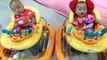 4 Month Old Twin Babies First Time On Baby Walker