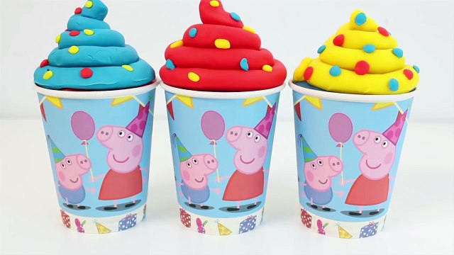 Peppa Pig Ice Cream Surprise Toys Play Doh Rainbow Ice Cream Juguetes de Peppa Pig Toy Videos