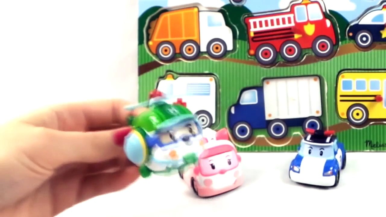 Robocar Poli Rescue Team Car Puzzle Demo: Learn Emergency Vehicles: Kids Games Videos