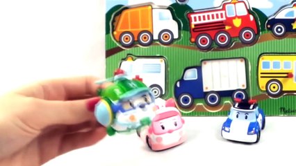Robocar Poli Rescue Team Car Puzzle Demo: Learn Emergency Vehicles: Kids Games Videos