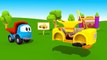 Toy Trucks: LEO JUNIOR CONVERTIBLE CAR Kids 3D Construction Cartoons