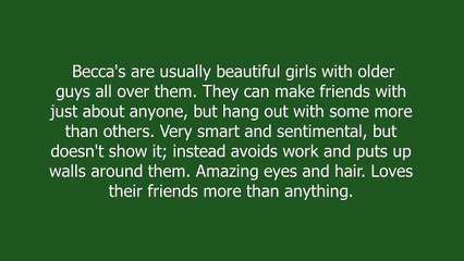 Becca meaning and pronunciation