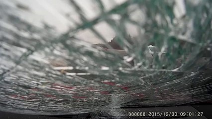 Ice Sheet Destroys Windshield Saab 9-5