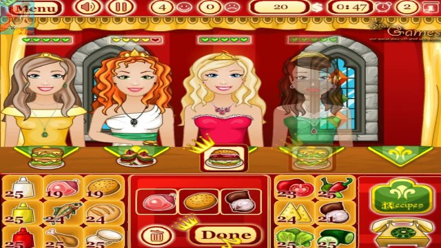 Barbie Yemek Yapıyor Hamburger Restoran Oyun,Çizgi Film Barbie Burger Restaurant