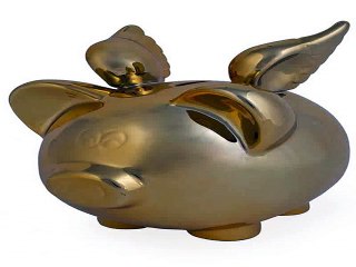 Стильный подарок на день рождения - Копилка Хрюша с крылышками в г. Новосибирск