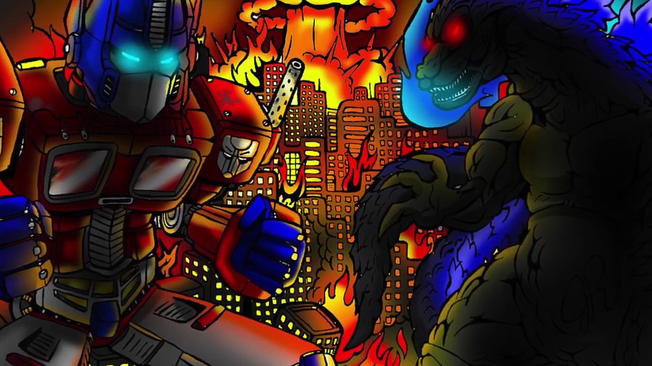 OPTIMUS PRIME vs GODZILLA!! Cartoon Fight Club Episode 12