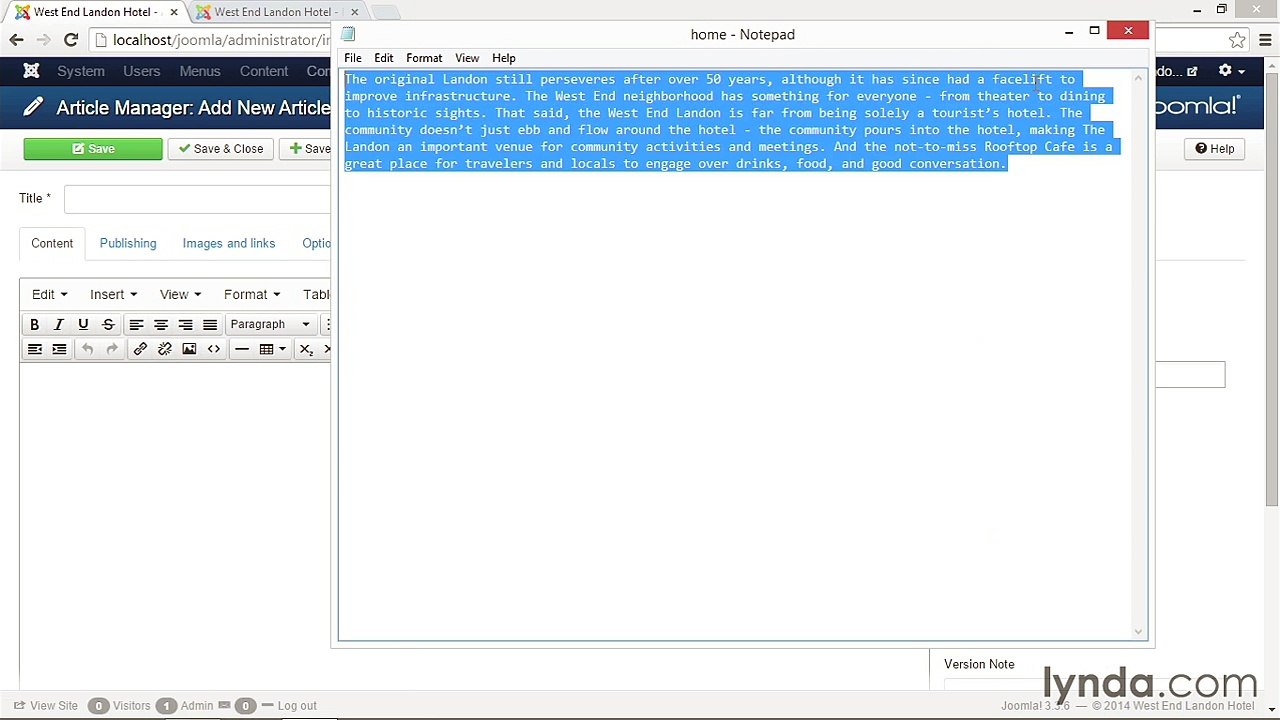 015 Exploring the Featured Article setting - Working with Joomla! 3.3