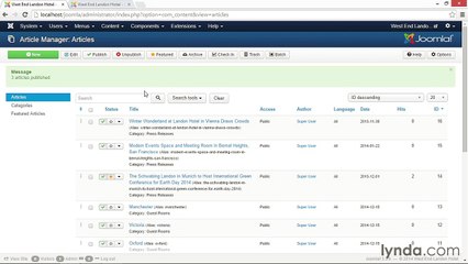 022 Publishing, unpublishing, and trashing articles - Working with Joomla! 3.3