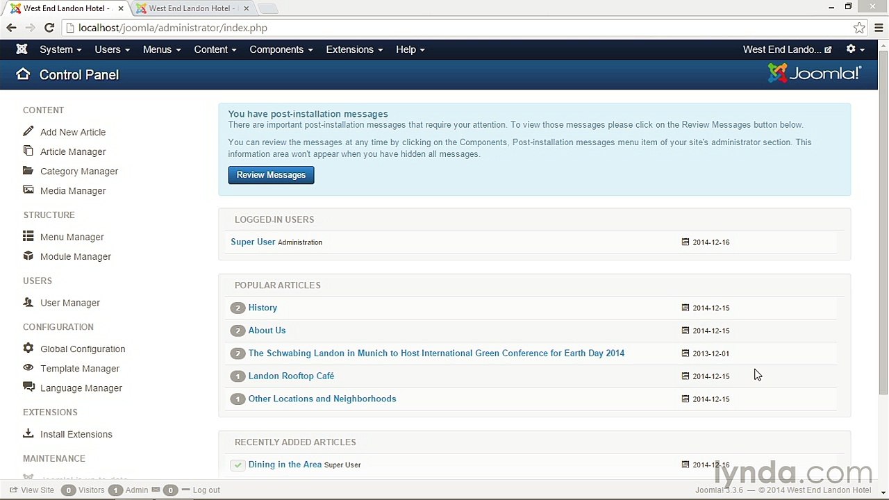 028 Reordering menu items - Working with Joomla! 3.3