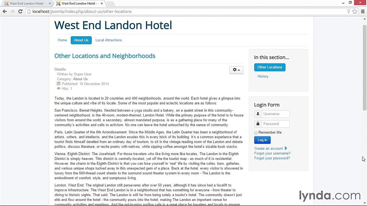 031 Dividing and formatting long articles, using page breaks and the Pagebreak plugin - Working with Joomla! 3.3