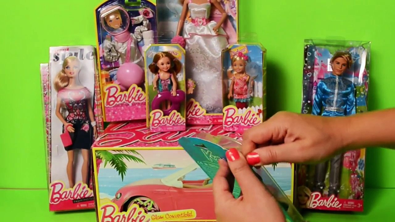 Boneca Barbie em Portugues abrindo Brinquedos Carro Barbie Barbie Casamento Ken Filhas da