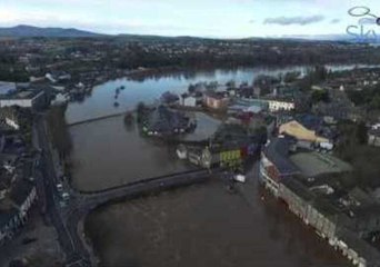 Drone Footage Shows Aftermath of Storm Frank in Wexford