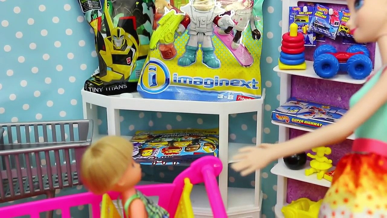 Barbie Toy Store Surprise Toys Shopping + Frozen Elsa, Paw Patrol, Jurassic World Dinosaur