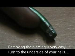 How to remove nail piercing DIY no drill nail piercing tutorial for long nails short nails for beginners