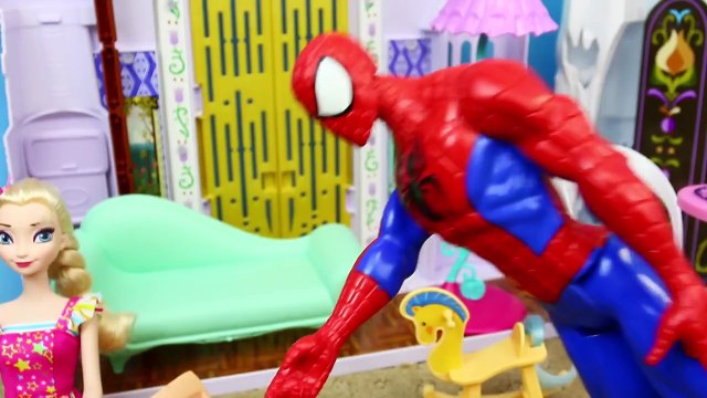 Frozen Elsas NEW BABY KIDNAPPED Spiderman Attacks Disney Princesses & Frozen Kids in Webs