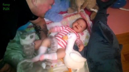 Cute Baby Laughing at Daddy