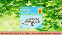 PDF Download  Toyota Corolla  Geo Prizm Automotive Repair Manual Download Online