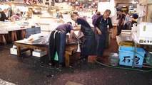 Cara Menyiang Ikan Tuna di Pasar Ikan Jepun