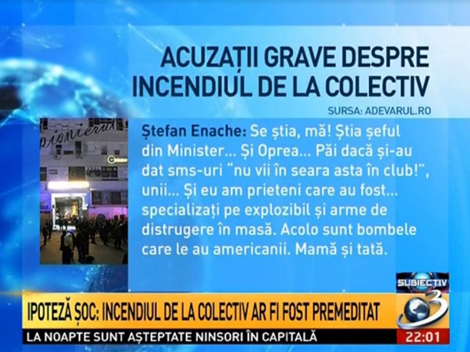 Fost colonel STS in stenograme: FOCUL DE LA COLECTIV A FOST PUS! Care sunt semnele de intrebare. Cui prodest?
