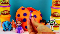 Giant Play Doh Surprise Egg with Shopkins Toy Story Spongebob Sofia the First Finding Nemo