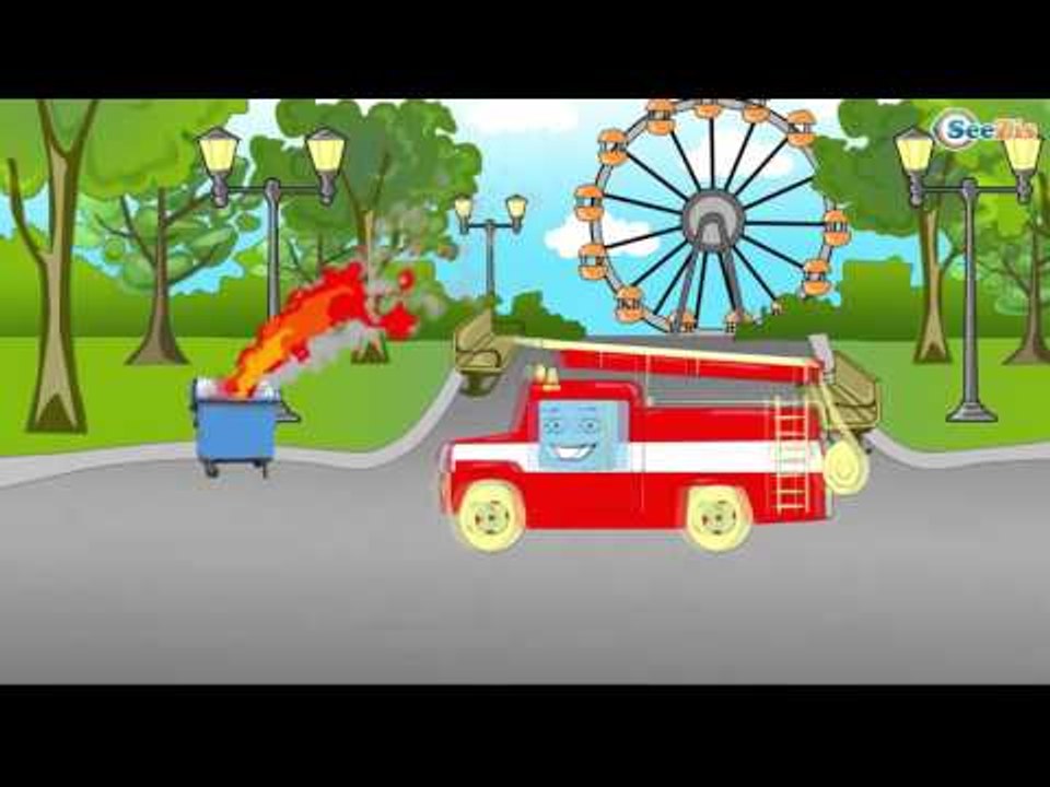 ✔ FIRE TRUCK cartoons for children. Truck Video...