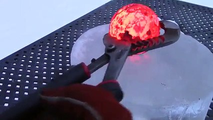 Red Hot Cannonball in Water-Ice