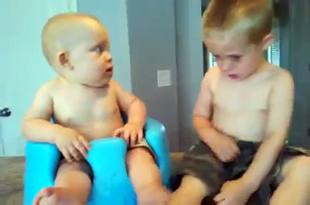 Cute Baby Brothers Fighting