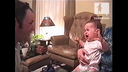 Baby girl prefers her dad with a scary mask Funny toddletale