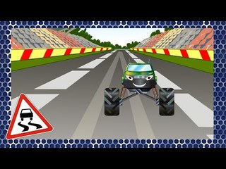 ✔ Monster Truck helped Police Car. Racing / Cars Cartoons for kids / Compilation for children ✔