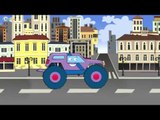 Monster Truck - Cartoons for kids - Track with obstacles! Car Race