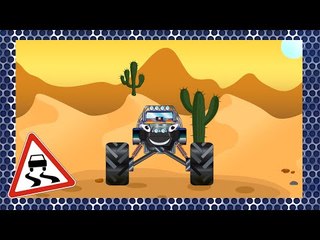 ✔ Monster Truck with Police Car Race / Bank Robbery / Cars Cartoons Compilation for kids ✔