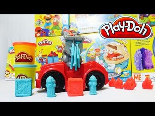 ✔ Fire Truck Play-Doh Diggin Rigs! New plasticine Can Heads. Toys for Kids. Videos for children ✔