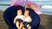 4 Month Twin Babies Enjoy Beach, cute kids